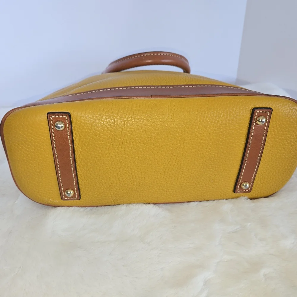 Dooney & Bourke Yellow Leather Satchel - Picture 6 of 14
